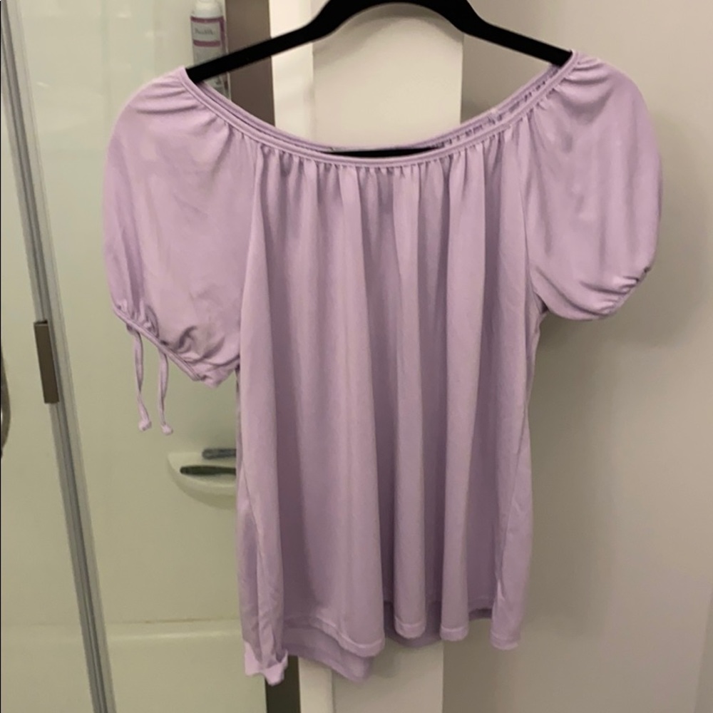 Light purple with cut out tied sleeves